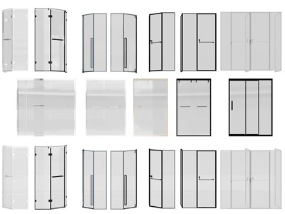 现代淋浴房3d模型 现代淋浴房