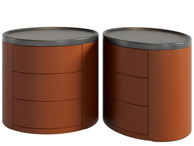 现代椭圆形床头柜