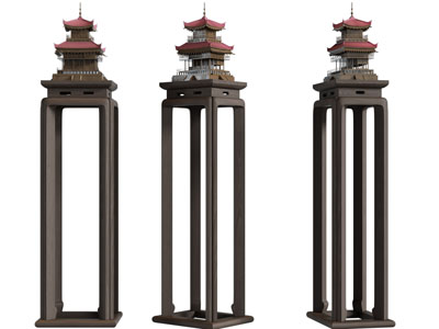 新中式亭台楼阁工艺品摆件