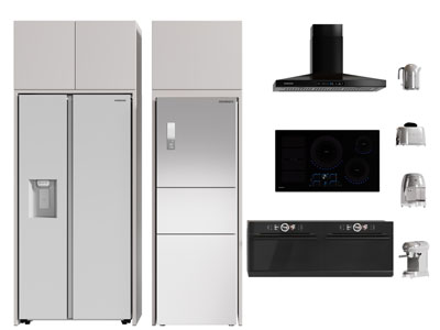 现代电冰箱、抽油烟机、燃气灶