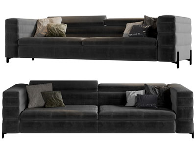 现代双人沙发3d模型 现代双人沙发