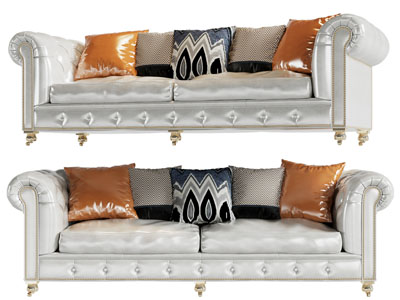 简欧双人沙发3d模型 简欧双人沙发