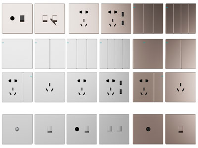 现代方形开关面板