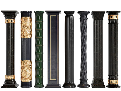 新中式柱子3d模型 新中式柱子