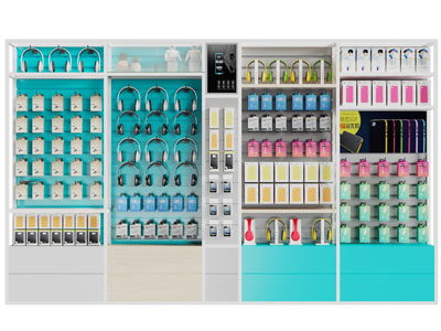 现代耳机、手机数码线货架、展示柜3d模型 现代耳机、手机数码线货架、展示柜