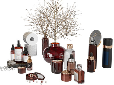 现代镜子、香水、护肤品化妆品