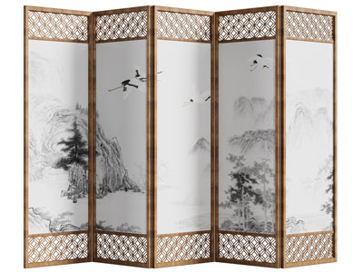 新中式实木屏风