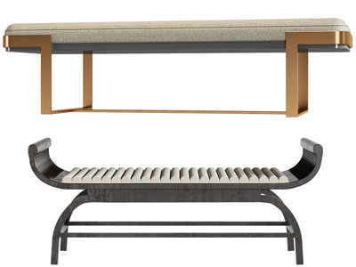 新中式沙发凳、床尾凳