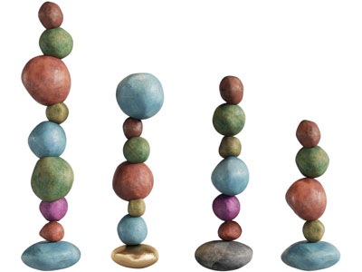 现代彩色石头摆件