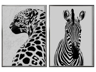 现代斑马雪豹装饰挂画