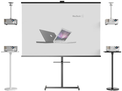 现代投影仪、移动幕布3d模型 现代投影仪、移动幕布