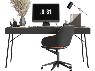 现代轻奢书桌椅组合