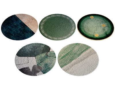 现代圆形编织地毯