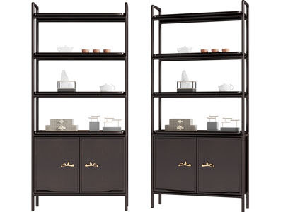 新中式开放式装饰收纳柜