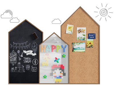 现代儿童涂鸦黑板、乐高积木墙