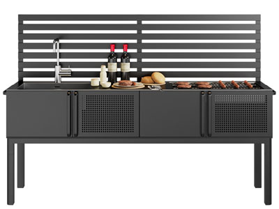 现代金属烧烤架