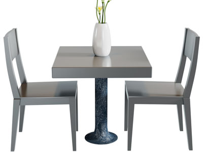 现代方形桌椅组合