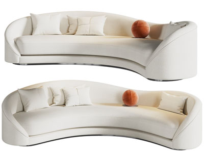 现代弧形多人沙发
