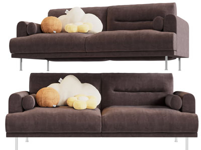 现代布艺双人沙发3d模型 现代布艺双人沙发