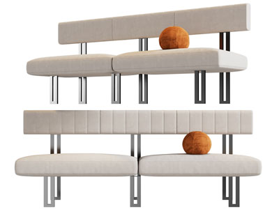 现代双人沙发3d模型 现代双人沙发