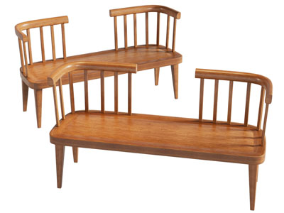 北欧实木多人休闲椅子