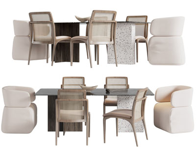 侘寂风餐桌椅组合