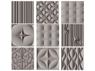 现代立体图案的背景墙、墙饰3d模型 现代立体图案的背景墙、墙饰