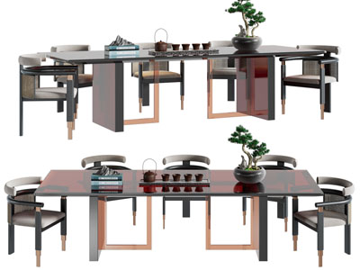 新中式茶桌椅组合