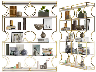 现代轻奢开放式置物装饰架