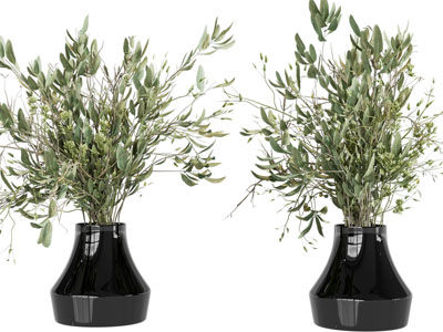 现代黑色花瓶树枝摆件