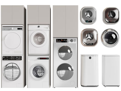 现代滚筒洗衣机、烘干机