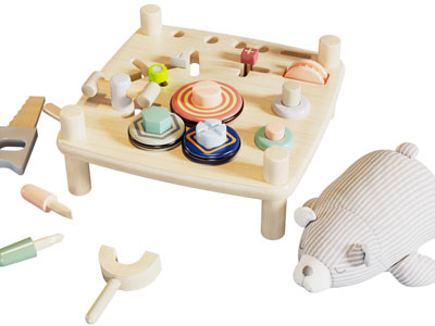 现代玩具积木儿童桌