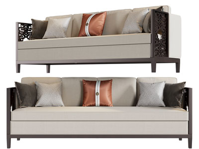 新中式多人沙发