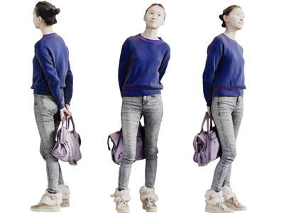 现代提着包的女人