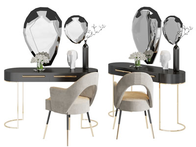 现代轻奢化妆、梳妆台