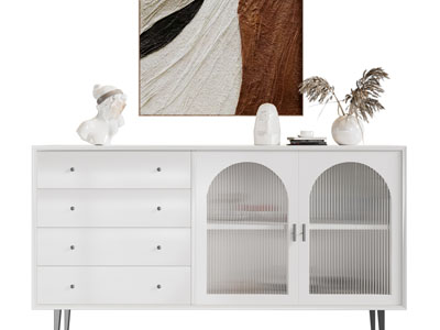 现代玄关柜、摆件组合