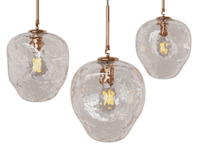 现代锤纹玻璃灯罩吊灯