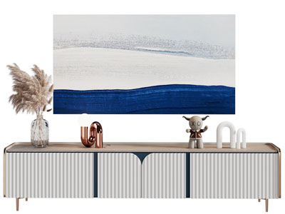 现代电视柜、摆件组合