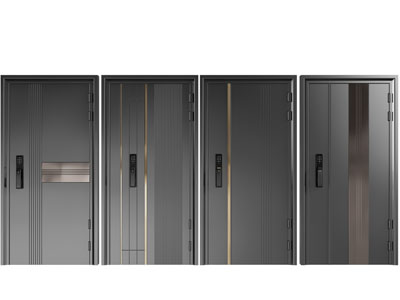 现代带密码锁的入户平开门