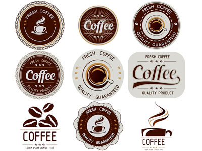 现代咖啡馆logo、墙饰