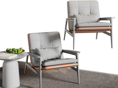 现代休闲椅子、边几