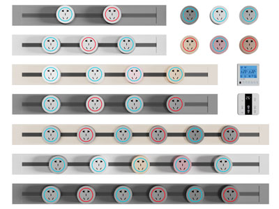 现代轨道可移动插座开关面板