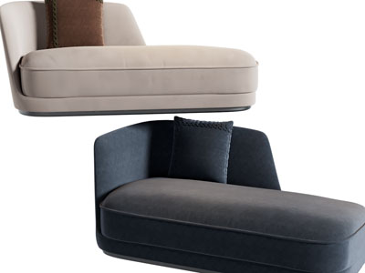 现代布艺双人沙发3d模型 现代布艺双人沙发