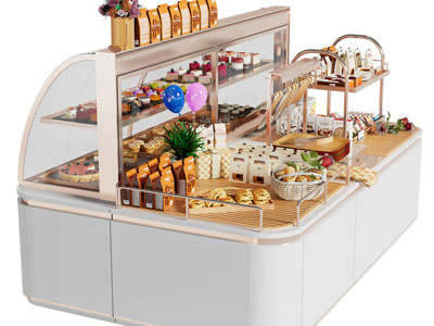 现代烘焙面包、蛋糕甜点展柜货架