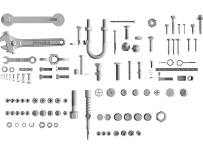现代螺丝钉、扳手五金工具