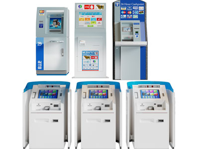 现代银行自助取款存款机