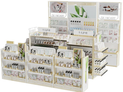 现代化妆品货架、展柜3d模型 现代化妆品货架、展柜