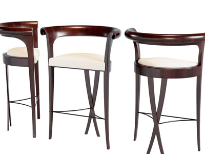 新古典实木吧椅