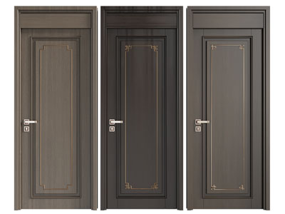 新中式带门框的平开门