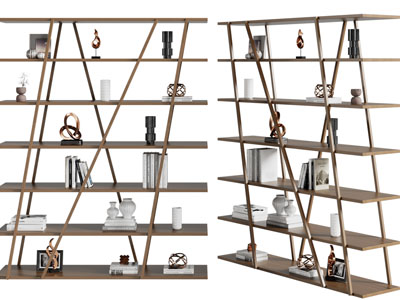 现代开放式装饰柜架